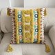 thumbnail image 1 of Nvzi fundas de almohada estampadas de lino con mechones Estampado verde, funda de almohada colorida, ilumina el paisaje de tu dormitorio 17,72 x 17,72 pulgadas (amarillo), 1 of 5