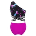 thumbnail image 2 of iiniim Kids Girls Two Piece Swimsuits Bathing Suit Sun Protective Swimwear Hawaii Tankini Set Size 4-16 Black&Hot Pink 8, 2 of 7