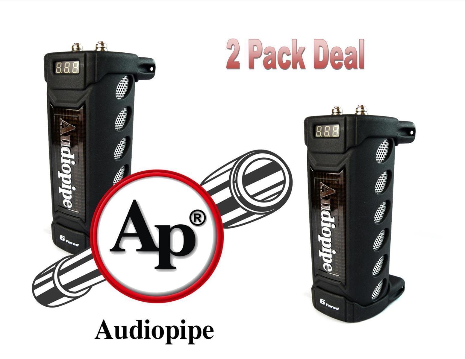 2 Pack Audiopipe ACAP-6000 6 Farad Digital Power Capacitor Car Audio Amplifier