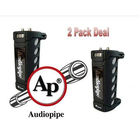 2 Pack Audiopipe ACAP-6000 6 Farad Digital Power Capacitor Car Audio (Best Car Audio Capacitor 2019)