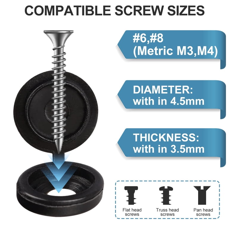 Hinged Screw Cover Caps 100 PCS - 5mm Hole, Grey PP Plastic, Flip Caps To Hide & Protect Screw Heads