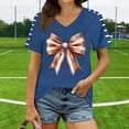thumbnail image 1 of LVHAOGJOB Tees for Women Short Sleeve Shirts Print V Neck Summer Tunic Ladies Tops Plus Size, 1 of 6