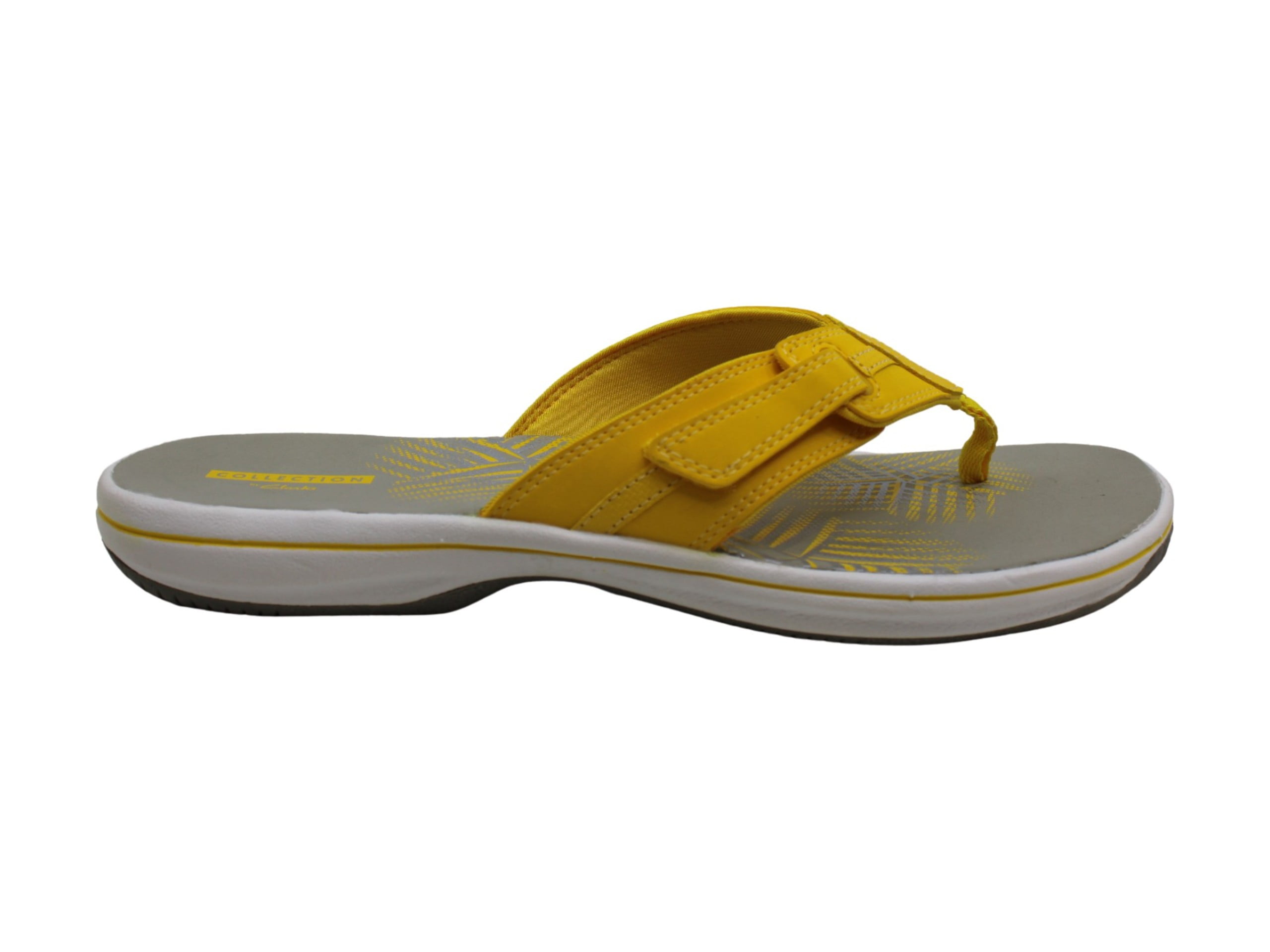 clarks yellow flip flops