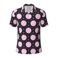 thumbnail image 2 of Daiia Pink Groovy Disco Ball Pattern Men’s Polo Shirts,Solid Deck Shirt,Classic Fit, Breathable Cotton Polo for Casual and Sport Wear-4X-Large, 2 of 7