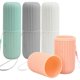 thumbnail image 1 of 4 Piezas Estuche Portátil para Cepillo de Dientes, Protector de Viaje con Cierre Hermético, Material PP Alimentario, Incluye Asa para Llevar -(Colores: Gris, Blanco, Verde, Rosa), 1 of 4