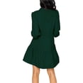 thumbnail image 4 of Casual V Neck Loose Womens Ruffle Tiered Long Sleeve Tunic Dress, 4 of 5
