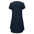 thumbnail image 4 of MELDVDIB Plus Size Women Summer Casual T-Shirt Dresses Loose Plain Tank V-Neckline Short Sleeve Straight Dress, Gift, 4 of 8