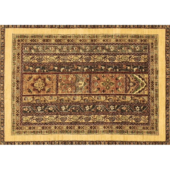 Ahgly Company Indoor Rectangle Abstract Brown Modern Area Rugs, 2' x 5'