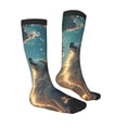 thumbnail image 4 of Lsque Starry Sky Cloud Wolf Printed Crew Socks Men's Women's LightWeight Thin Casual Calf Socks ,Knee High Socks,Cotton Socks, 4 of 9