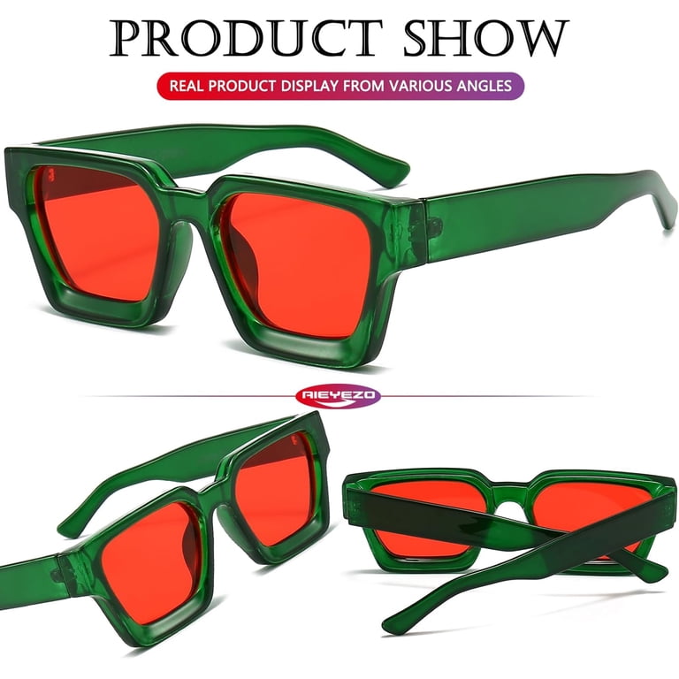 Square Sunglasses for Women Men Square Thick Frame Sun  display picture 3