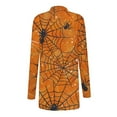 thumbnail image 5 of WXLWZYWL Womens Halloween Costumes 2024, Cute Pumpkin Ghost Bat Cat Spider Printed Long Sleeve Cardigan Sweaters for Women Lightweight, 5 of 6