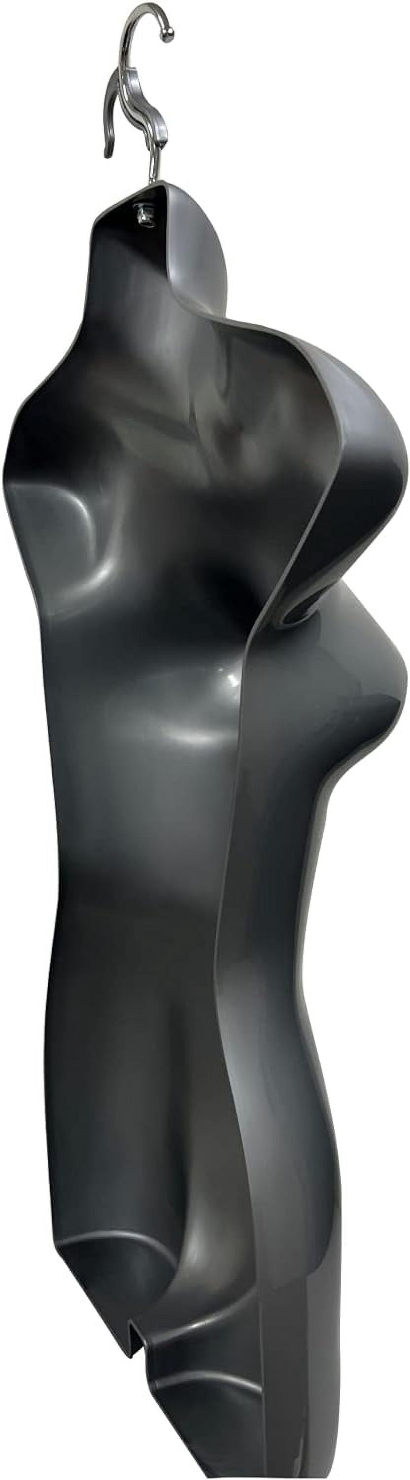 DisplayTown 2 Pack Silver Female Mannequin Hip Long Body Torso Dress Form & Hanging Hook, S-M Sizes