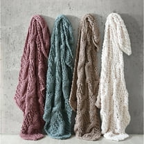Modern Threads Chunky Knit Adult Throw Blanket, 50" x 60", Reina, Rosewood