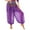 Purple, variant on Women's Belly Dance Harem Pants Shiny Sequin Tassel Bloomers Trouser Arabic Performance Side Hot Pink One Size