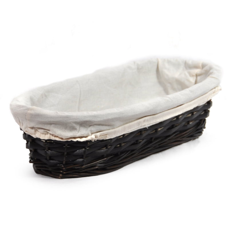 Savannah Oblong Bread Basket with Cloth Liner 14in