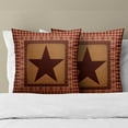 thumbnail image 2 of Primitive Throw Pillow Covers 16x16 Inch Western Star Pillowcase Cushion Cover Vintage Home Decor Pillow Case Red \u200bCheck Star Cotton Pillow Cover for Couch,Set of 2, 2 of 7
