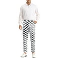 thumbnail image 2 of INSPIRE CHIC Polka Dots Printed Pants for Men's Regular Fit Flat Front Trousers White 30, 2 of 4