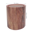 thumbnail image 4 of Bote de basura de grano de madera con tapa abatible Bote de basura redondo Contenedor de basura Cestas de papel de basura Titular Cesto de lavandería para sala de estar Cocina, 4 of 6