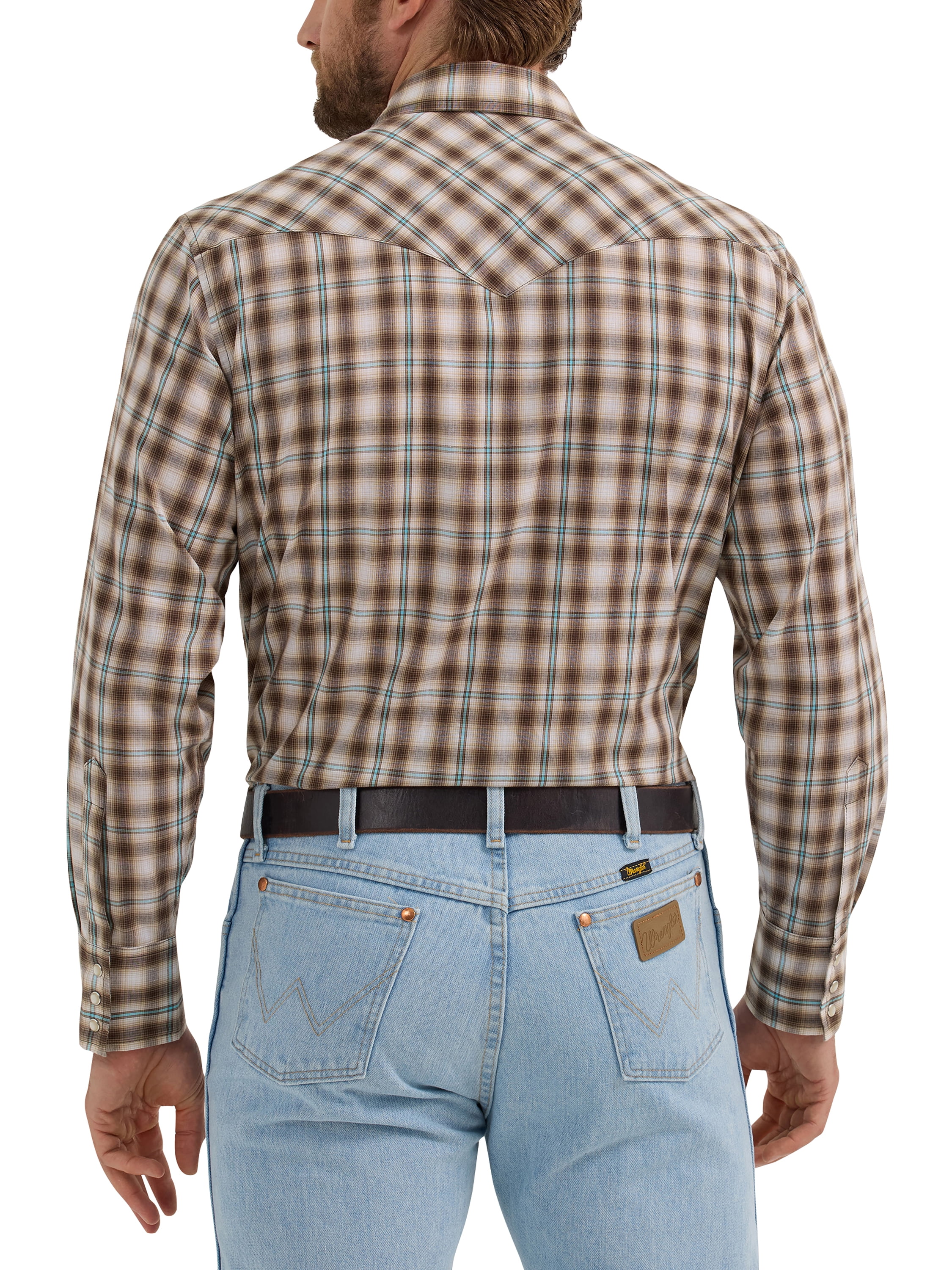 Wrangler® Men's and Big Men's Regular Fit Long Sleeve Western Shirt, Sizes S-5XL