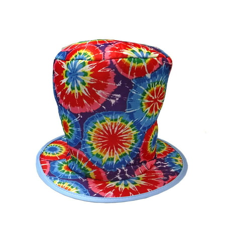 Colorful Rainbow Psychedelic Tie Dye Top Hat - Adults - One Size