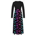 thumbnail image 4 of Lovzfmll Robe Longue à Imprimé pour Femme à Fermeture Éclair, Manches Longues, Col Rond, Rouge, P, 4 of 5