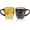 Yellow/NavyBlue, variant on Espresso Cups Set of 2 | 4 oz Small Espresso Cups | Turkish Cups | Demitasse Mugs with Handle | Modern Stackable Ceramic Espresso Mugs Set