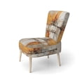 thumbnail image 3 of Designart "Orange Expressions II" Yellow Abstract Collages Upholstered Accent Chair - Modern Arm Chair For Living Room, 3 of 7