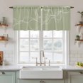thumbnail image 2 of Sage Green Tier Curtains, Minimalist Abstract Modern White Art Light Filtering Kitchen Curtains, 2Pcs Rod Pocket Half Window Treatments Panels for Sink Cafe Cabinet Camper 27.5x36 Inches, 2 of 9