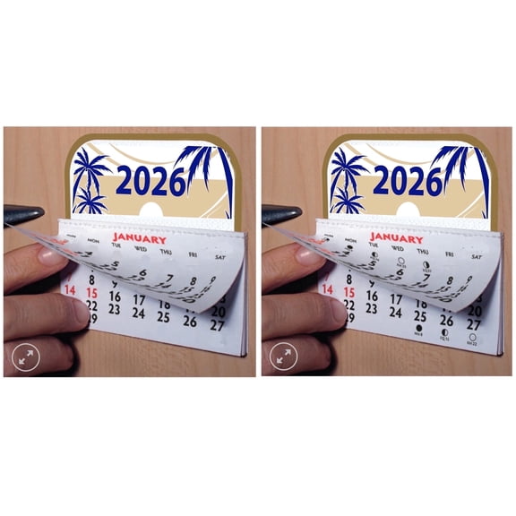 Mini Stick-On 13-Month Wall Calendar - pack of 2