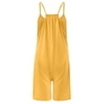 thumbnail image 4 of Lisingtool Womens Overalls Womens Summer Casual Sleeveless Rompers Loose Spaghetti Strap Shorts Jumpsuit with Pockets Jumpsuits for Women Dressy Yellow, 4 of 4