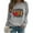 Gray, variant on ICHUANYI Womens Fashion Shirt Loose Crewneck Sweatshirt Plus Size Long Sleeve Rugby Print Pullover Tops Fall Winter Clothing 2023