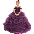 thumbnail image 5 of Drtj Lace Flower Girl Dress Sequin Applique Pageant Dresses for Girls Ball Gown Long Ruffle, Sized 2-14T, 5 of 7
