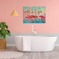 thumbnail image 5 of Aaheei Flamingo Bedroom Wall Decor Painting: A Flock of Pink Flamingo Wall Art Canvas for Bathroom with Frame Ready to Hang, 5 of 5