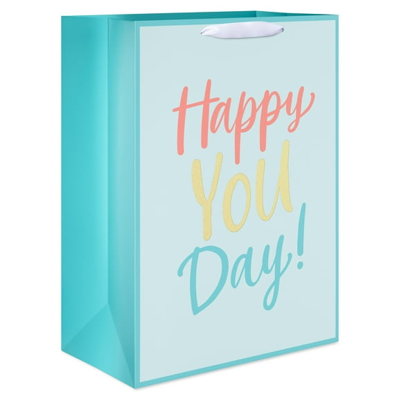 American Greetings Everyday Jumbo Gift Bag for Her, Happy U Day Teal (14.75" x 20" x 8.25") 1-Count