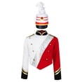 thumbnail image 1 of Moggemol Garçons Enfants Garde Royale Uniforme de Marche Manches Longues Batteur Veste à Sequins avec Plume Rouge 8, 1 of 4