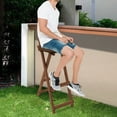 thumbnail image 3 of Folding Wood Bar Stools, Portable Bamboo 29.5" Tall Chair with Backrest and Footrest for Home, Kitchen Island, 3 of 10