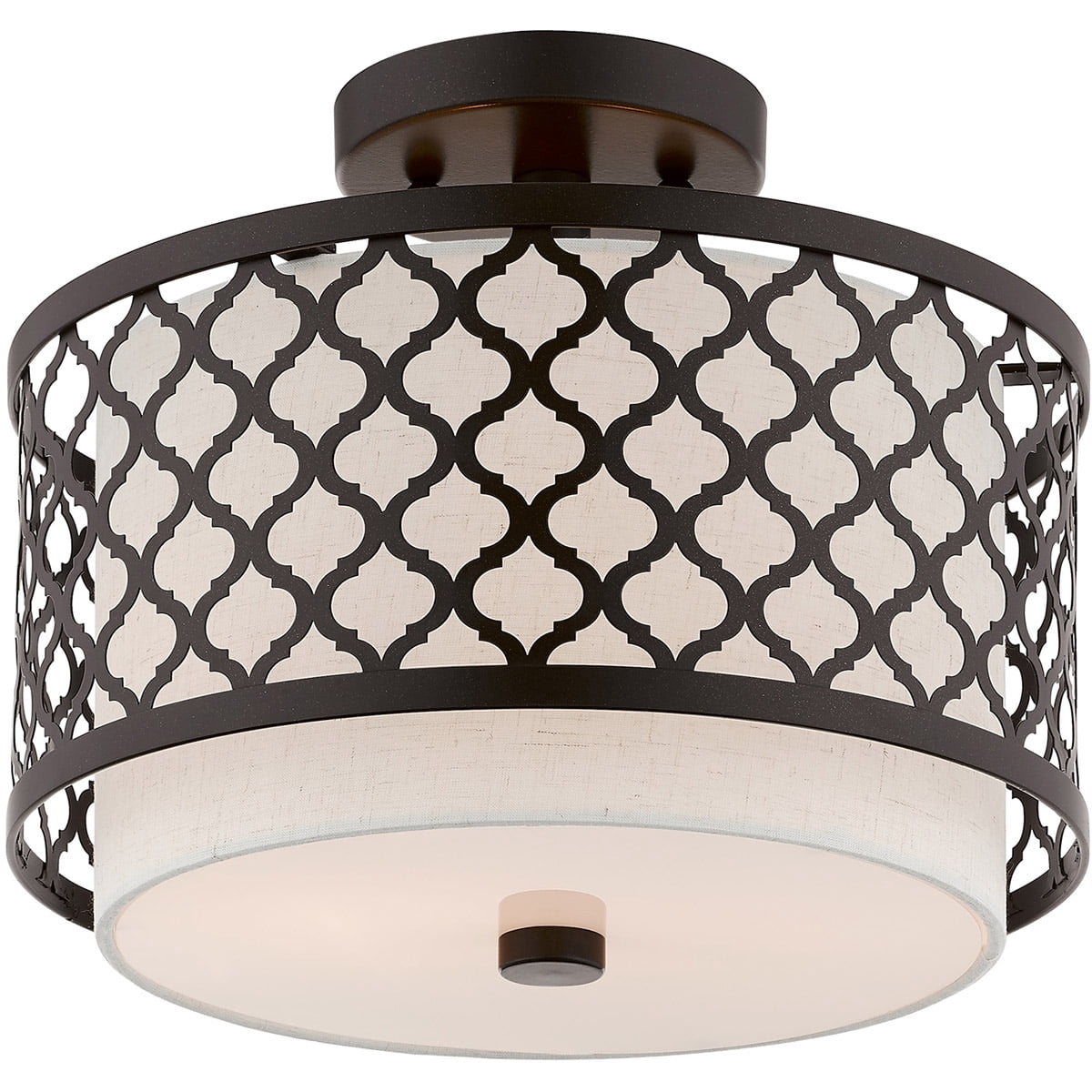 2 Light English Bronze Ceiling Light fixture with Steel base material