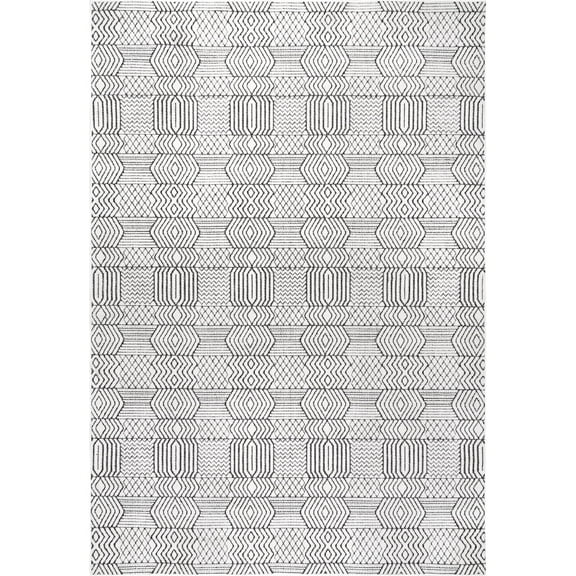 nuLOOM Stacey Textured Modern Geometric Indoor/Outdoor Area Rug, 8' x 10', Gray