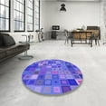 thumbnail image 3 of Ahgly Company Indoor Round Patterned Crocus Purple Area Rugs, 6' Round, 3 of 6