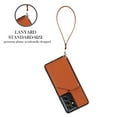 thumbnail image 4 of Feishell Fit for Samsung Galaxy S21 Ultra Phone Case with Wrist Strap,Shockproof Premium PU Leather Back Magnetic Buckle Flip Kickstand Credit Card Slots Anti-Scratch Protective Cover,Brown, 4 of 6