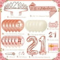 thumbnail image 5 of 21st Birthday Decorations for Women, Rose Gold 21st Birthday Sash and Tiara Cake Topper Number 21 Candles Balloons Rhinestone Pin, 21st Birthday Gifts, 5 of 8