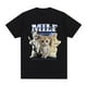 thumbnail image 1 of Camiseta MILF "Me encantan los felinos", divertida, de manga corta, con gráfico de "El Gato Triste Llorando", de algodón, cómoda y holgada., 1 of 8