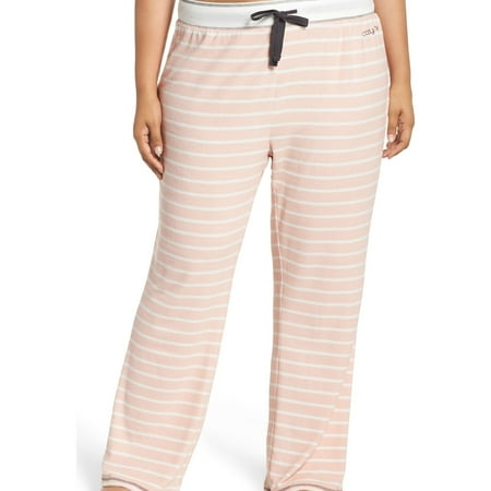 P.J. Salvage Womens Cozy Time Thermal Pajama Pants, Pink, Plus Size, 2X