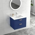 thumbnail image 6 of 24" Floating Wall Mounted bathroom vanity with white ceramic sink and drawer storage,Blue, 6 of 16