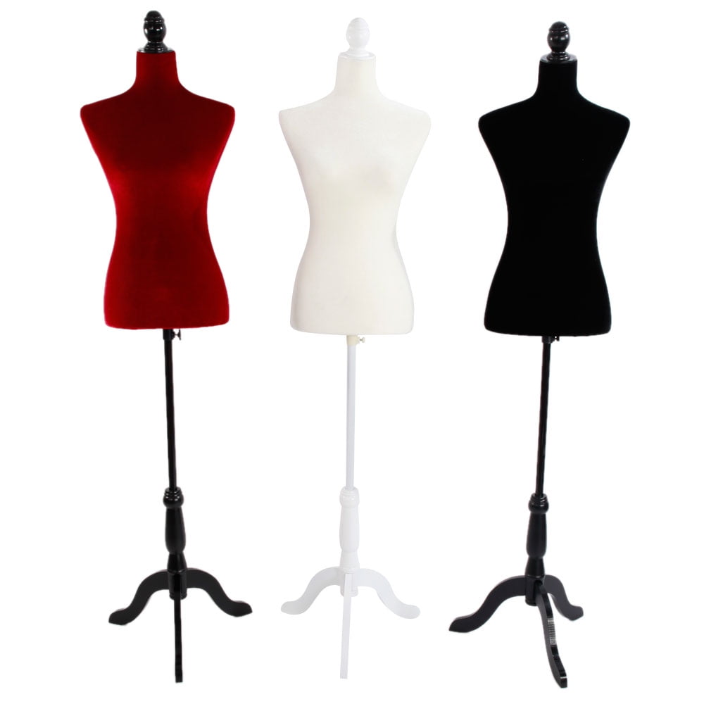 Red Female Mannequin Dress Form Display W/ Black Tripod Stand Designer Pattern 