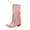 Red, variant on Mid Calf Fringe Boots for Women Cowboy Boots Pointed Toe Chunky Heels Cowgirl Western Tassel Boots