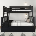 thumbnail image 2 of Max & Lily Bunk Bed Twin over Full with Trundle, Solid Wood Scandinavian Style Bunk Beds for Kids, 2 of 13