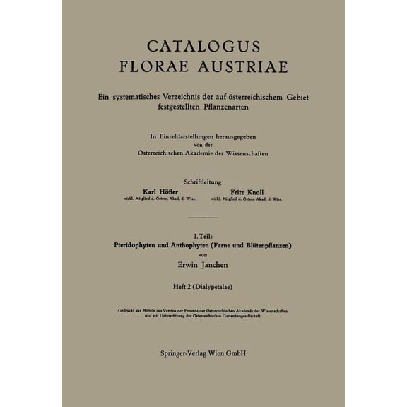 I. Teil: Pteridophyten Und Anthophyten (Farne Und Blütenpflanzen), (Paperback)