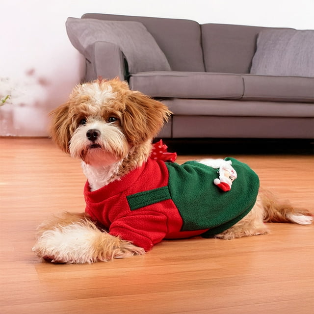 QIPOPIQ Chandails pour Chien, Col Roulé de Noël Chaud, Adorable Chiot Tenue de Noël, Tricot d'Hiver pour Chat
