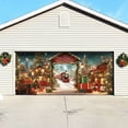 thumbnail image 3 of Large Garage Door Banner Outdoor Holiday Season Festive Welcome Sign Featuring Santa Sleigh Reindeer Snowman Design for Christmas Celebration, 3 of 3
